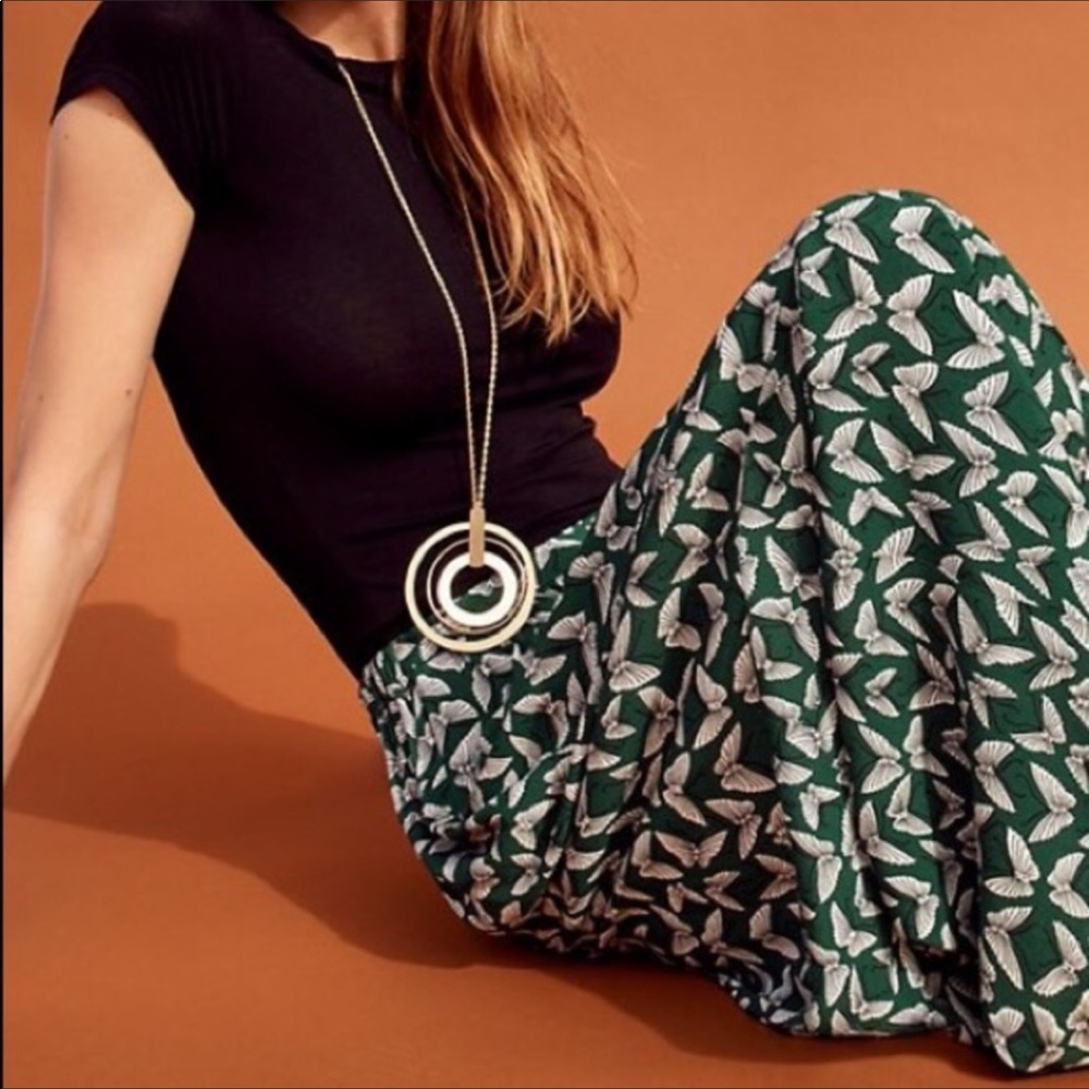 Maeve Anthropologie Butterfly Wide Leg Pants